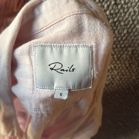 Rails Charli Cotton Gauze Top Blush Shadow Stripe Small - Picture 4 of 6